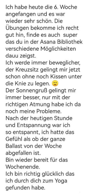 Testimonial Anfängerinnenkurs 1