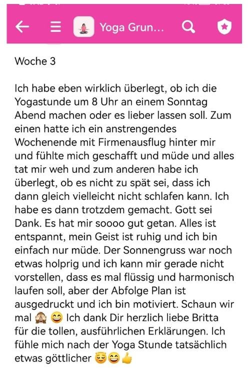 Testimonial Anfängerinnenkurs 2